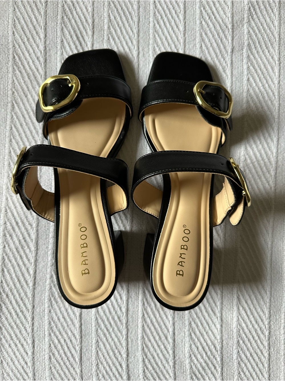 Bamboo Chunky Heel Sandal